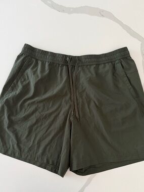 Nike Men's Olive Drawstring Athletic Shorts
